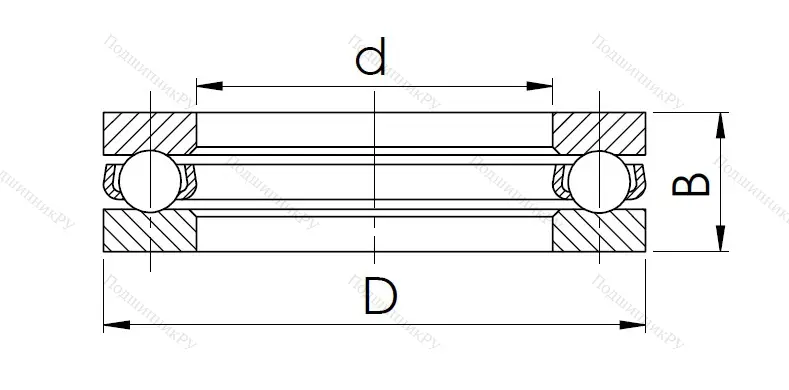 Упорный шариковый подшипник 8101 (51101) в Краснодаре