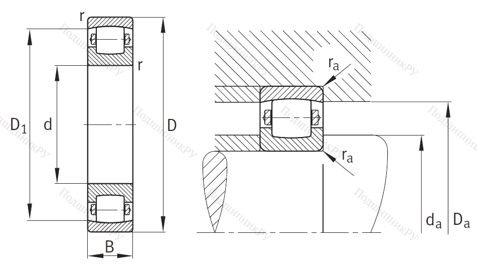 Сферический роликовый подшипник 20208 TVP