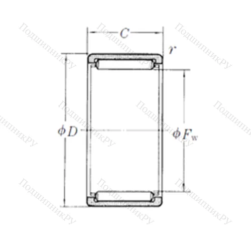 Подшипник игольчатый радиальный RLM 202820