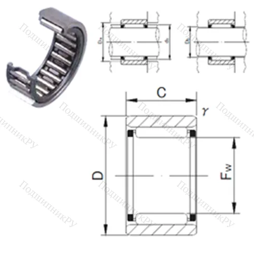 Подшипник игольчатый радиальный RNAF 203212