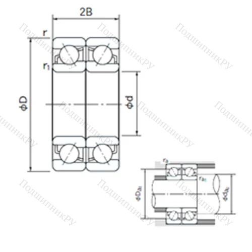Подшипник шариковый радиально-упорный спаренный 7319CDF