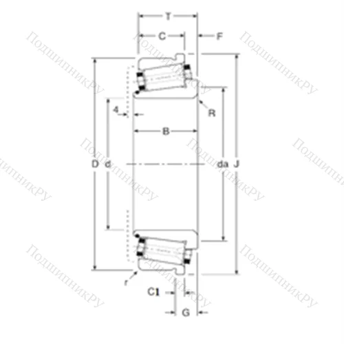Подшипник роликовый радиально-упорный 131093X/131158XC от производителя  Gamet