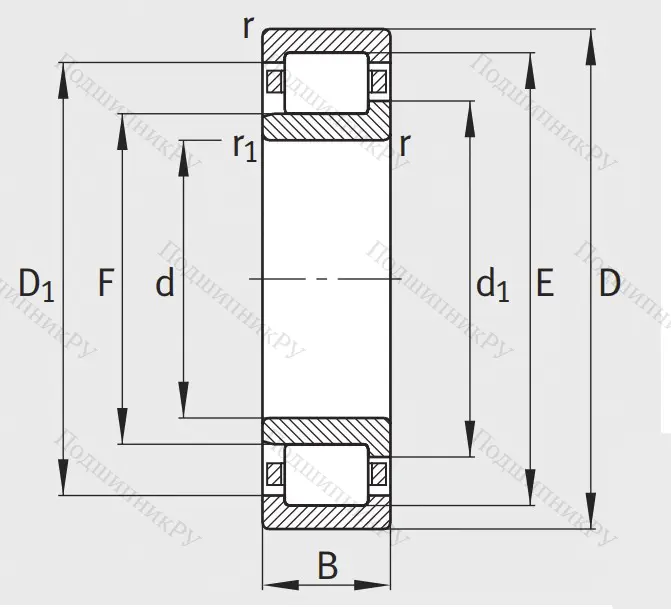 Роликовый цилиндрический подшипник NJ 310 E XL TVP 2