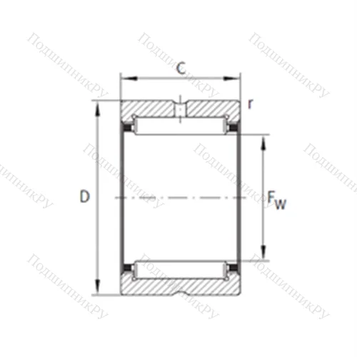 Подшипник игольчатый радиальный NK 16/16-XL