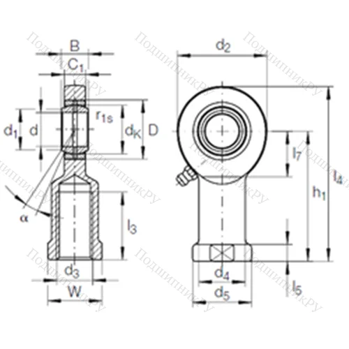 Подшипник скольжения сферический GIR 35 DO-2RS