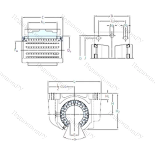 Подшипник шариковый линейный LUCT 25 BH-2LS
