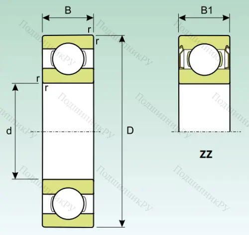 Миниатюрный шариковый подшипник MR 104 ZZ (L 1040 ZZ) в Краснодаре