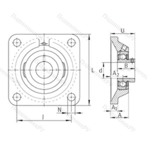 Подшипниковый узел шариковый радиальный PCJY 1-1/2