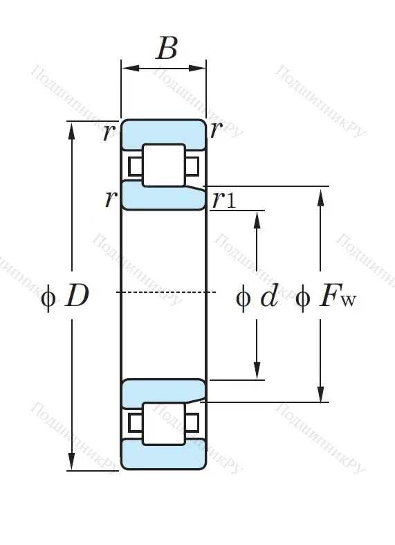 Роликовый цилиндрический подшипник NJ 2205
