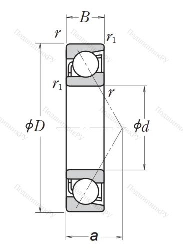 Однорядный шариковый подшипник 7313 BW (66313 ГОСТ) от производителя  NSK Однорядный шариковый подшипник 7313 BW (66313 ГОСТ) от производителя  NSK
