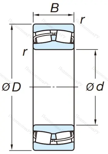 Сферический роликовый подшипник 22215 RZW 33 от производителя  KOYO