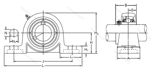 Подшипниковый корпус PPL 206 SB (BLACK) в Краснодаре