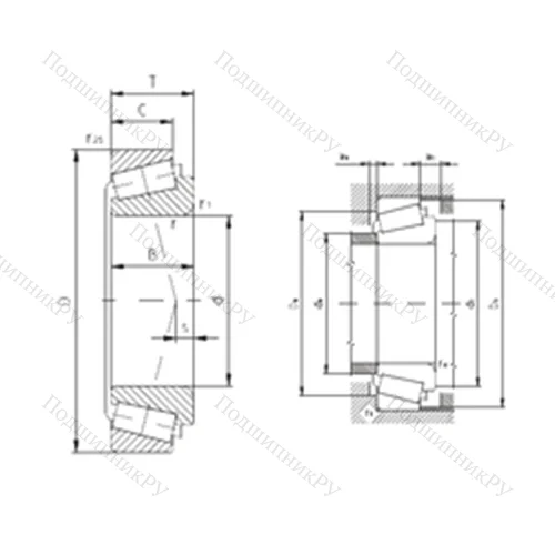 Подшипник роликовый радиально-упорный K-LM 11749/K-LM 11710 от производителя  ZVL
