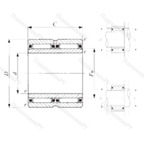 Подшипник игольчатый радиальный NAFW 507840