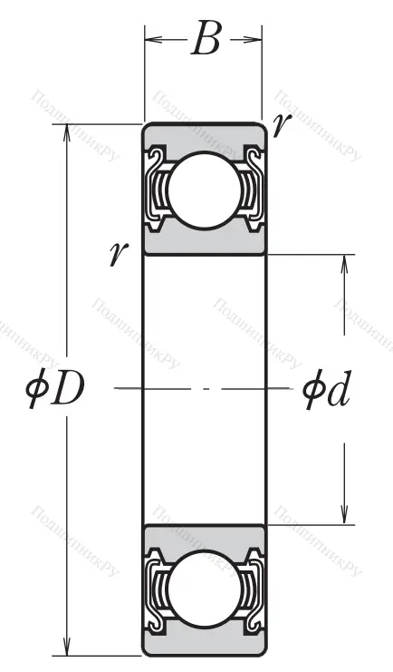 Однорядный шариковый подшипник 6028 ZZ
