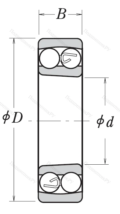 Двухрядный шариковый подшипник 1309 K TNG C 3