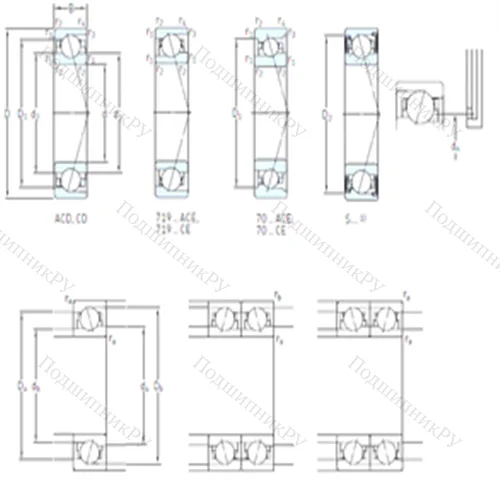 Подшипник шариковый радиально-упорный S 7016 CD/HCP 4A