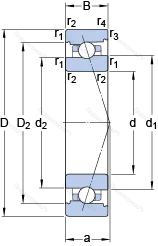 Подшипник 7012 CB/P 4A