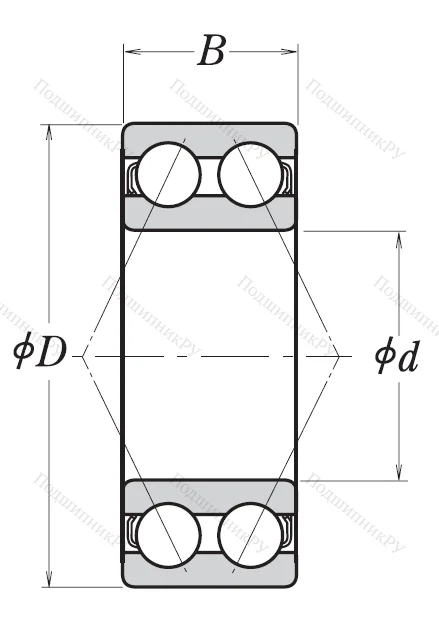 Двухрядный шариковый подшипник 3206 B 2RSRTNG C 3