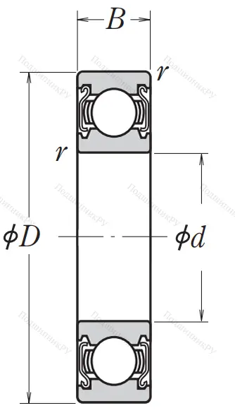 Однорядный шариковый подшипник 6215 ZZ CM