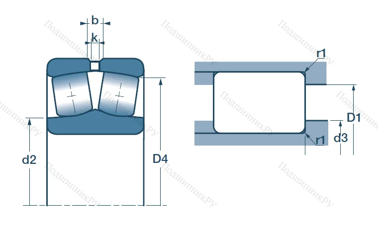 Сферический роликовый подшипник 22210 EAW 33 C 3