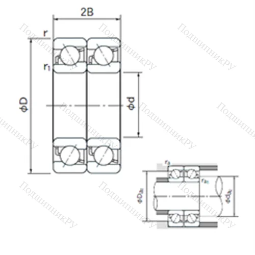 Подшипник шариковый радиально-упорный спаренный 7313BDT