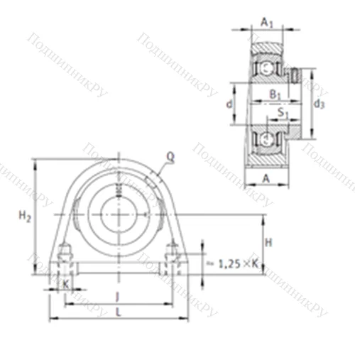 Подшипниковый узел шариковый радиальный PSHE 50-N