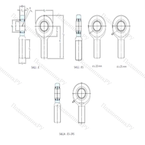 Подшипник скольжения сферический SA 12E от производителя  SKF