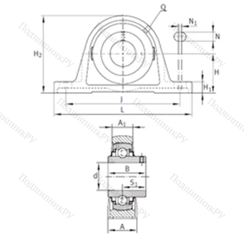 Подшипниковый узел шариковый радиальный RAKY 5/8