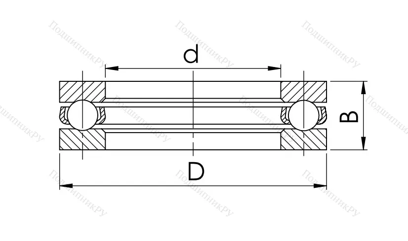 Упорный шариковый подшипник 8107 (51107) в Краснодаре