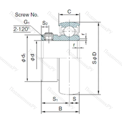 Подшипник шариковый радиальный B 4