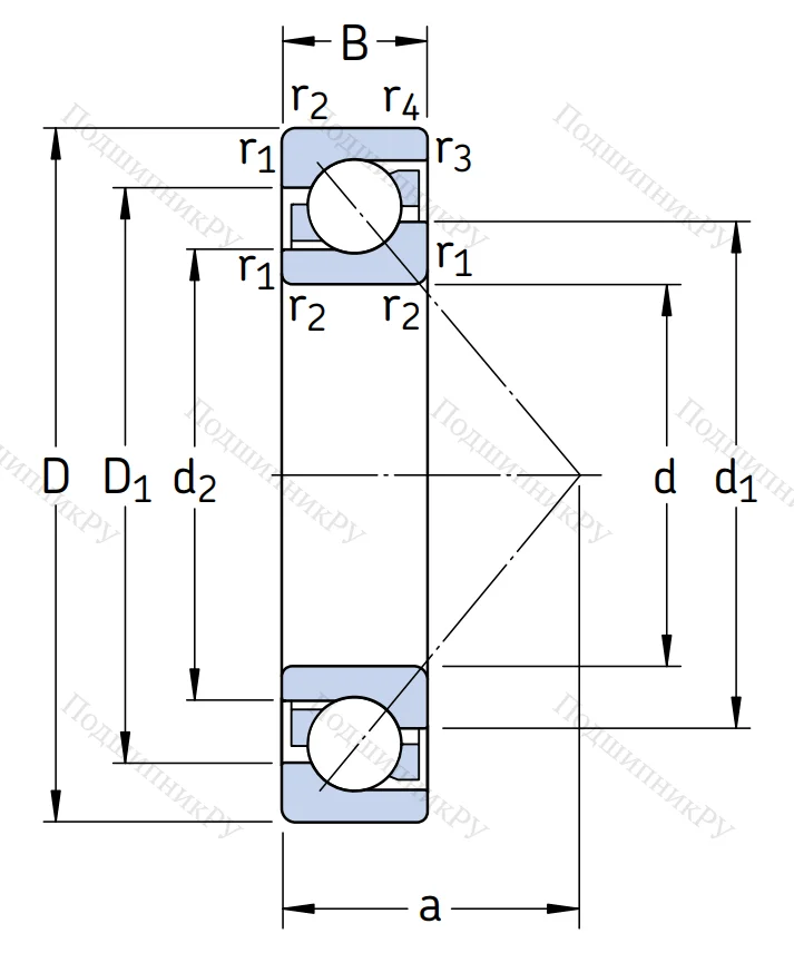 Однорядный шариковый подшипник 7316 BECBM