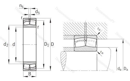 Сферический роликовый подшипник 21314 E 1 XL C 3 от производителя  FAG Сферический роликовый подшипник 21314 E 1 XL C 3 от производителя  FAG
