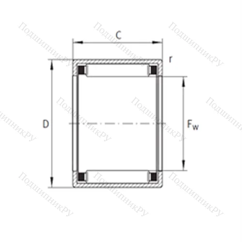 Подшипник игольчатый радиальный SCE 2–1/2–4TN от производителя  INA