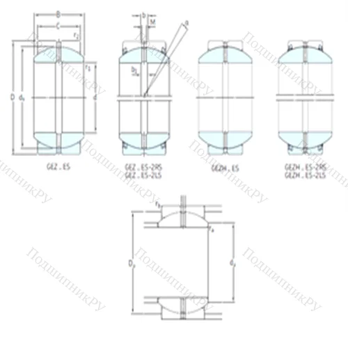 Подшипник скольжения сферический GEZ 106ES-2LS от производителя  SKF
