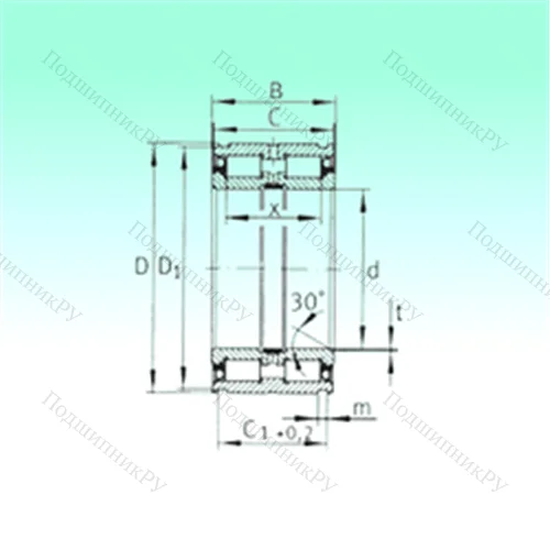 Подшипник роликовый радиальный SL 045022-PP от производителя  NBS Подшипник роликовый радиальный SL 045022-PP от производителя  NBS