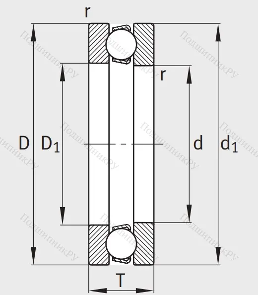 Упорный шариковый подшипник 51313
