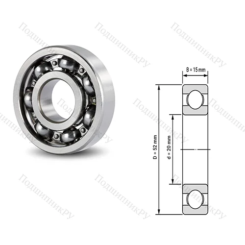 Подшипник шариковый радиальный 6304/17B 16-2RS от производителя  FERSA Подшипник шариковый радиальный 6304/17B 16-2RS от производителя  FERSA
