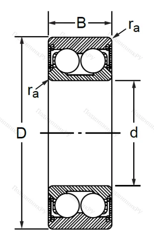 Радиально-упорный шариковый подшипник 3056307 2RS (3307 A 2RSTN) в Краснодаре