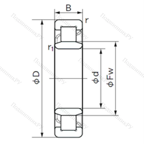 Подшипник роликовый радиальный NU 1036