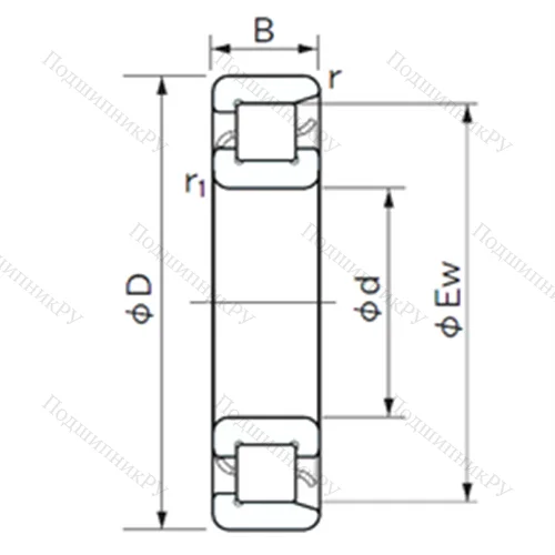 Подшипник роликовый радиальный NF 1056