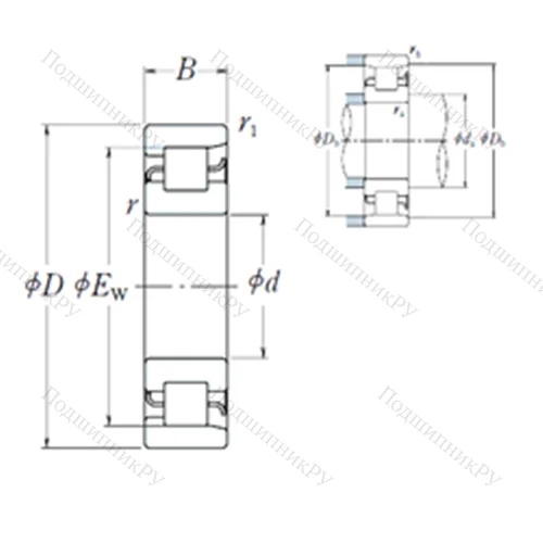 Подшипник роликовый радиальный NF 409 от производителя  NSK