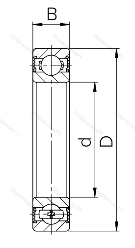 Шариковый однорядный подшипник 180108 (6008 2RS) в Краснодаре