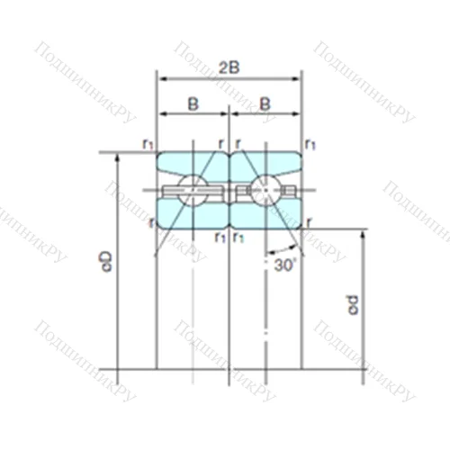 Подшипник шариковый радиально-упорный спаренный 80TAH 10DB