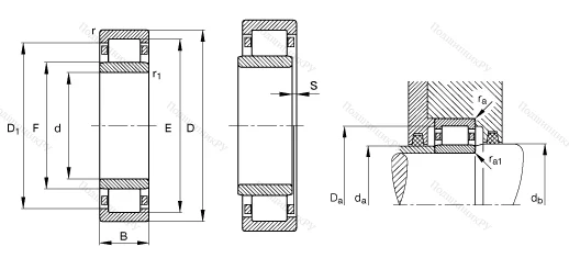 Роликовый цилиндрический подшипник NU 2219 ETVP 2C 3