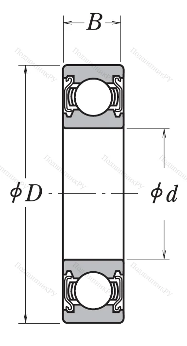 Однорядный шариковый подшипник 6010 ZZ C 3 E