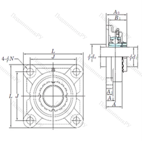 Подшипниковый узел шариковый радиальный UKF 328