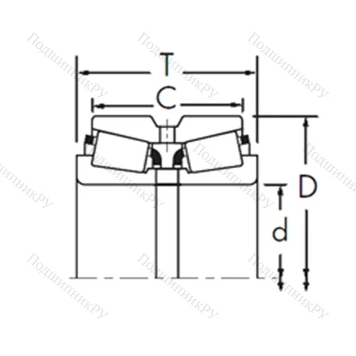 Подшипник роликовый радиально-упорный 575/572DC+X 1S-575 от производителя  TIMKEN Подшипник роликовый радиально-упорный 575/572DC+X 1S-575 от производителя  TIMKEN