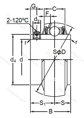 Корпусный подшипник MUC 205 в Краснодаре