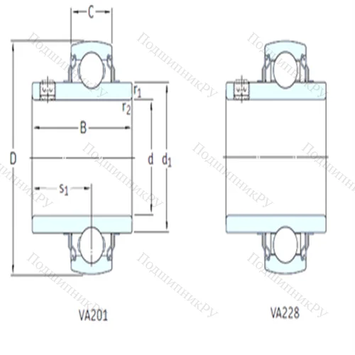 Подшипник шариковый радиальный YAR 216-2FW/VA 228